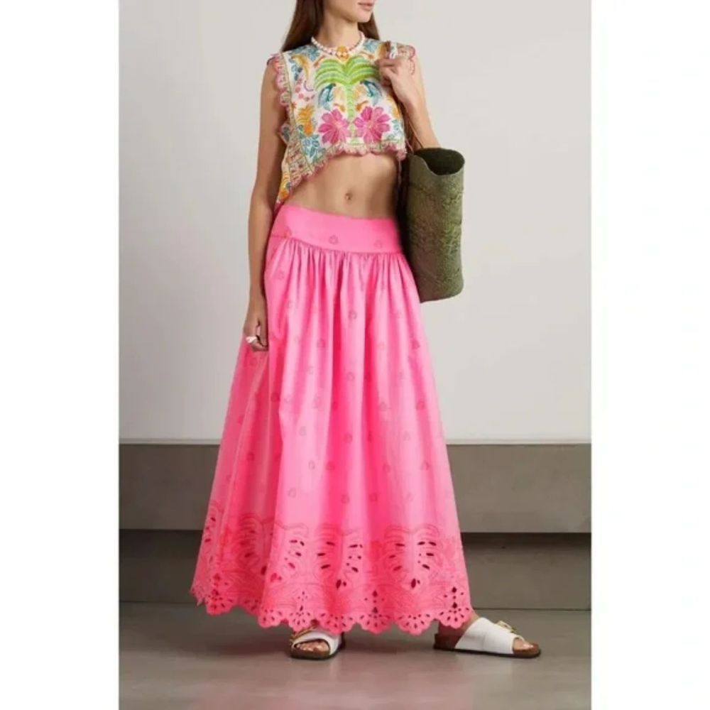 FARM RIO Neon Pink Palm Maxi Skirt worn once for baby shower